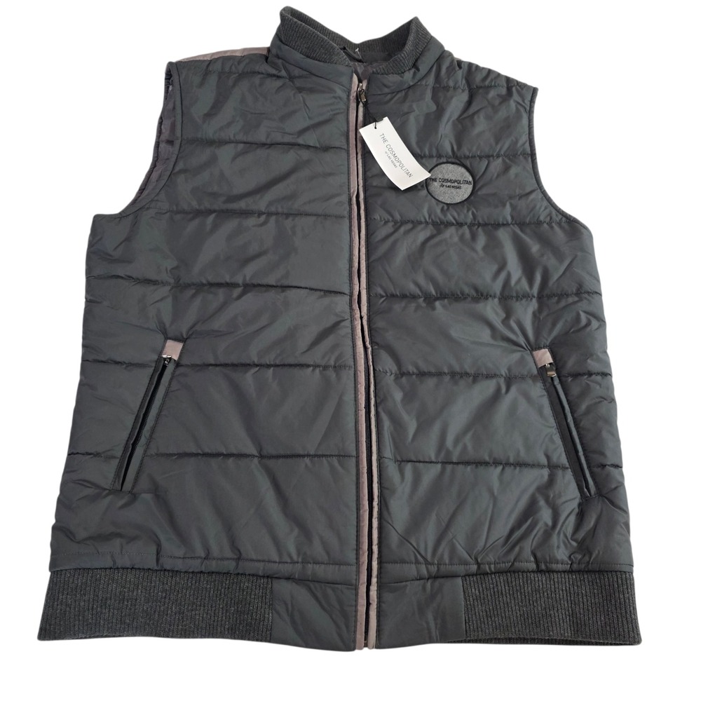 NWT Macoo The Cosmopolitan Puffer Vest Mens‎ Gray Size 3XL Full Zip Polyester